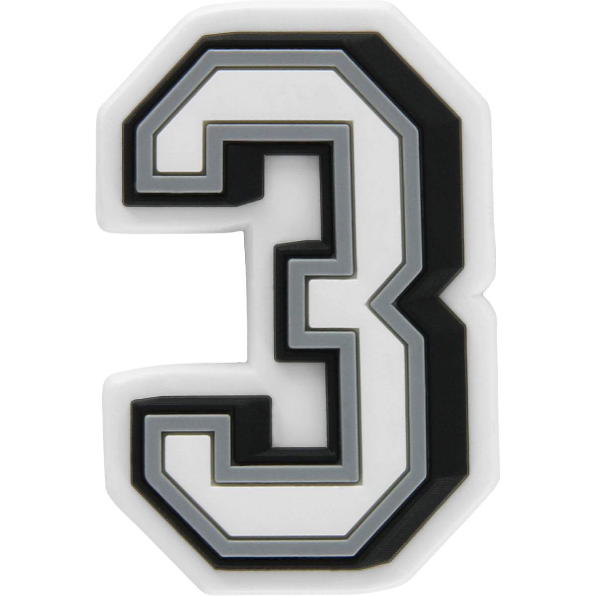 Jibbitz B&W Number 3 - UNIQUE