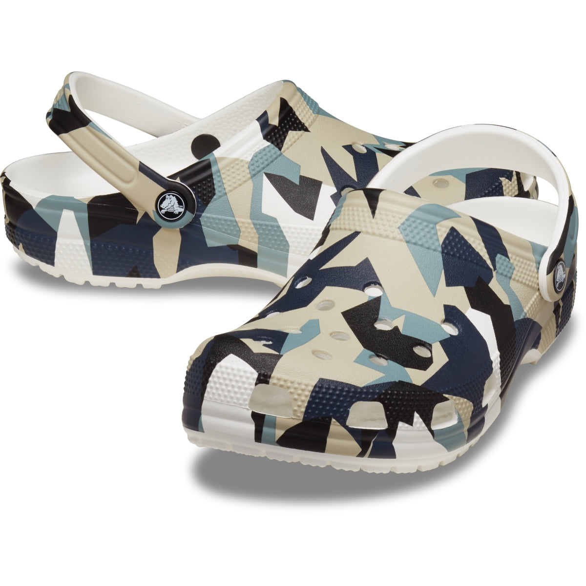 Geo Camo Clog - Beyaz/Çok Renkli