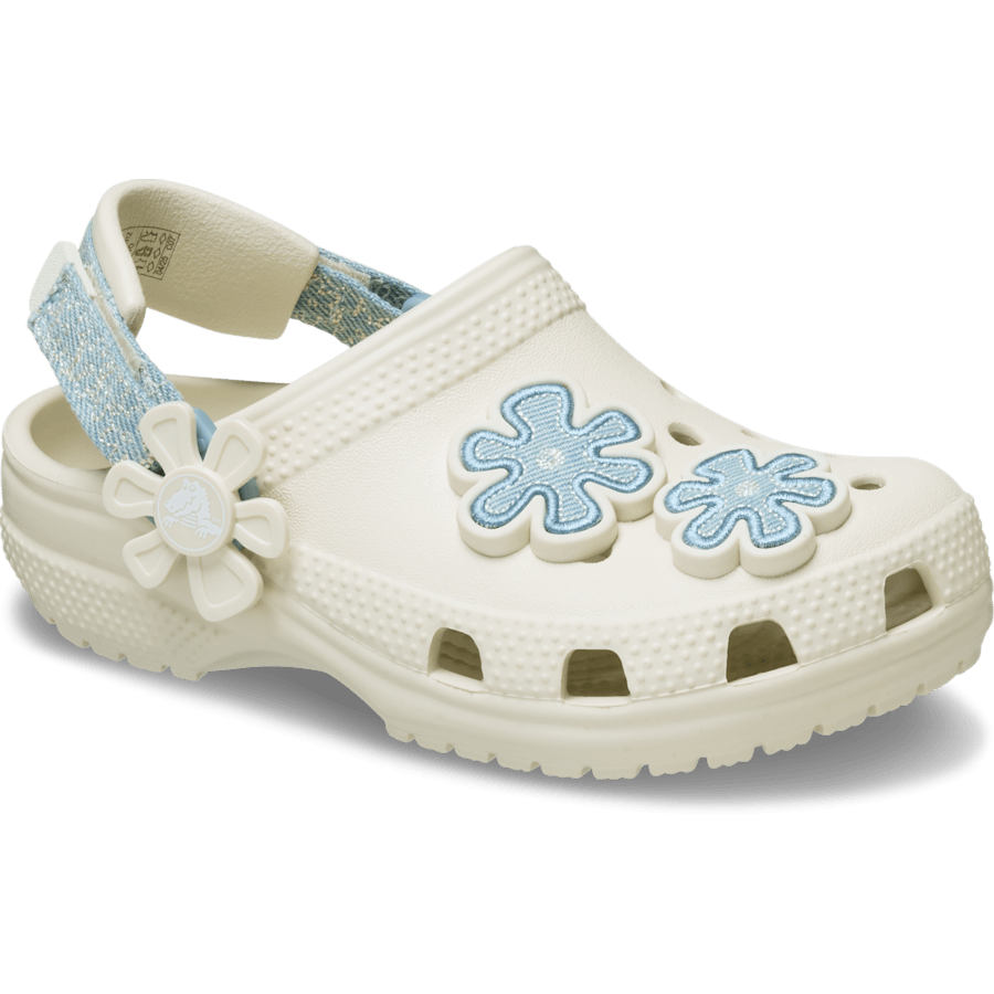Toddler Classic Denim Flower Adjustable Backstrap Clog